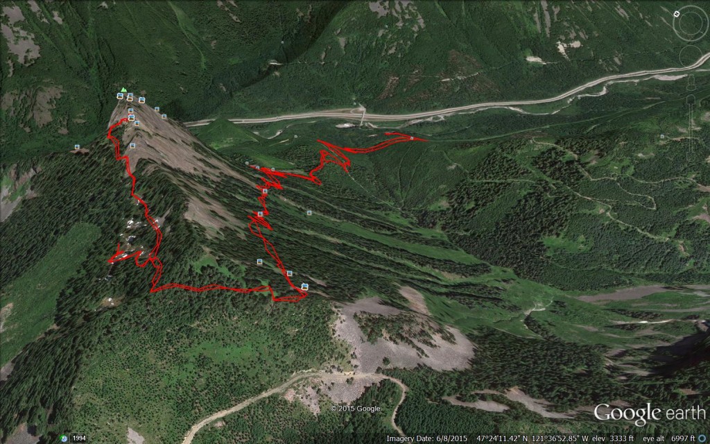 This is the hike as seen on Google Earth