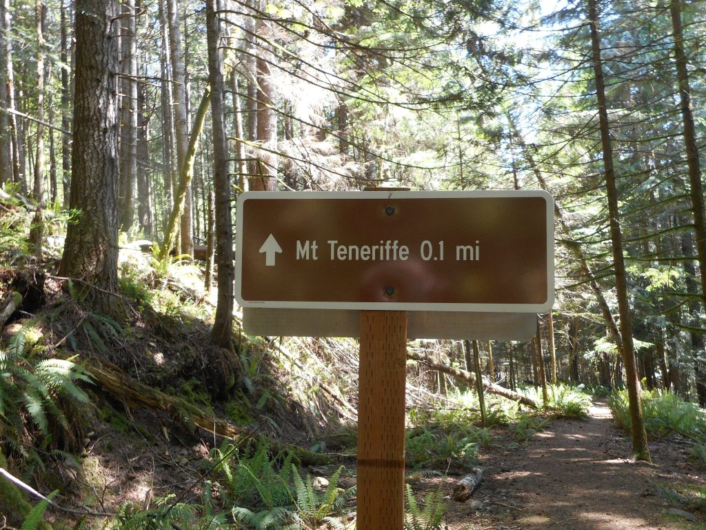 Sign Pointing Back to Teneriffe Trail